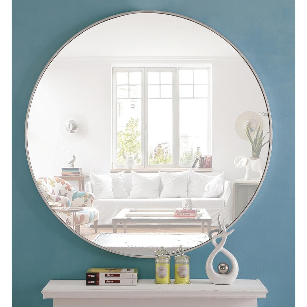 Elegant Decor - Metal frame Round Mirror 48 inch finish - Silver price history on PriceWatchPro