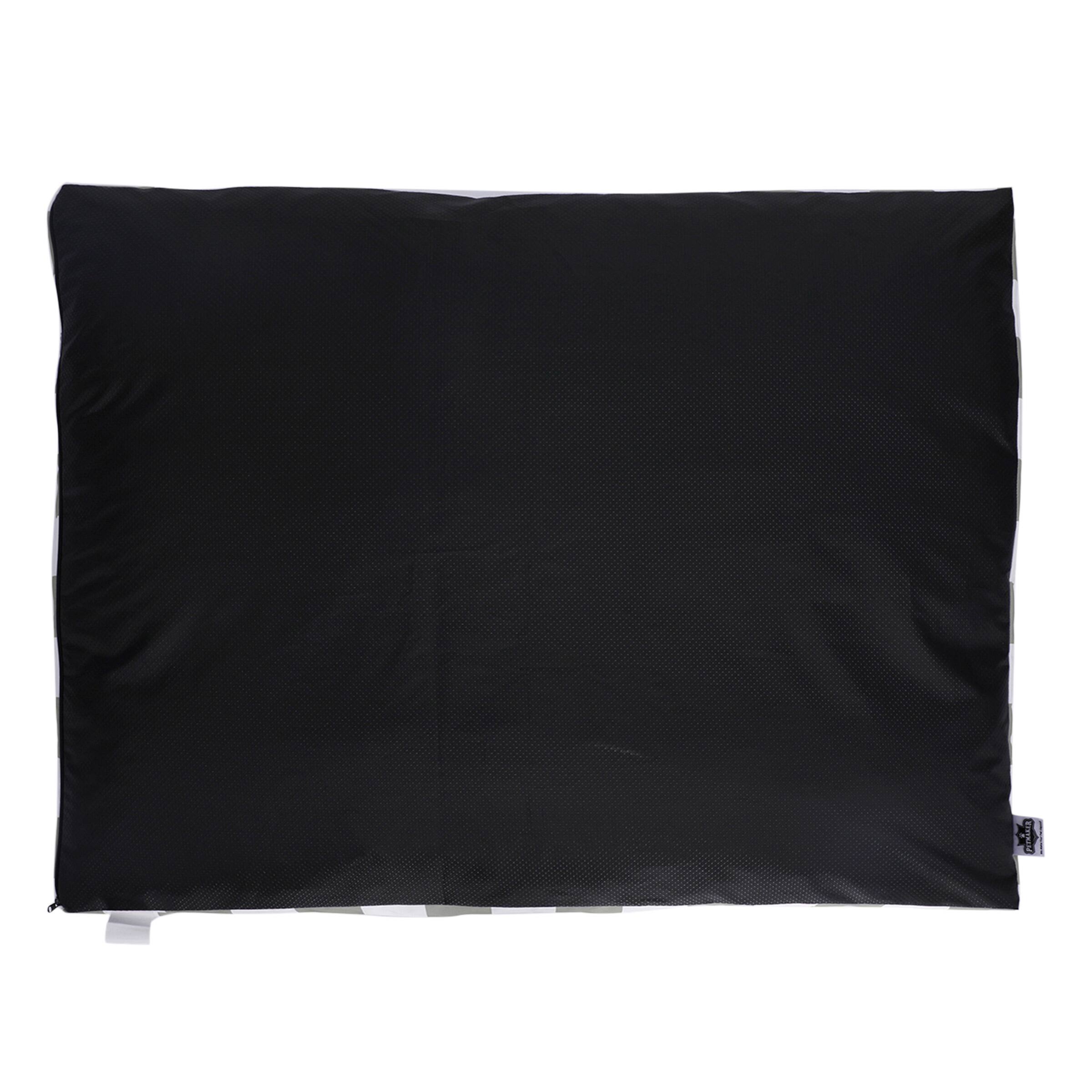 Back. PetMaker - 44in Water-Resistant Dog Bed - Navy Blue and White Stripes.