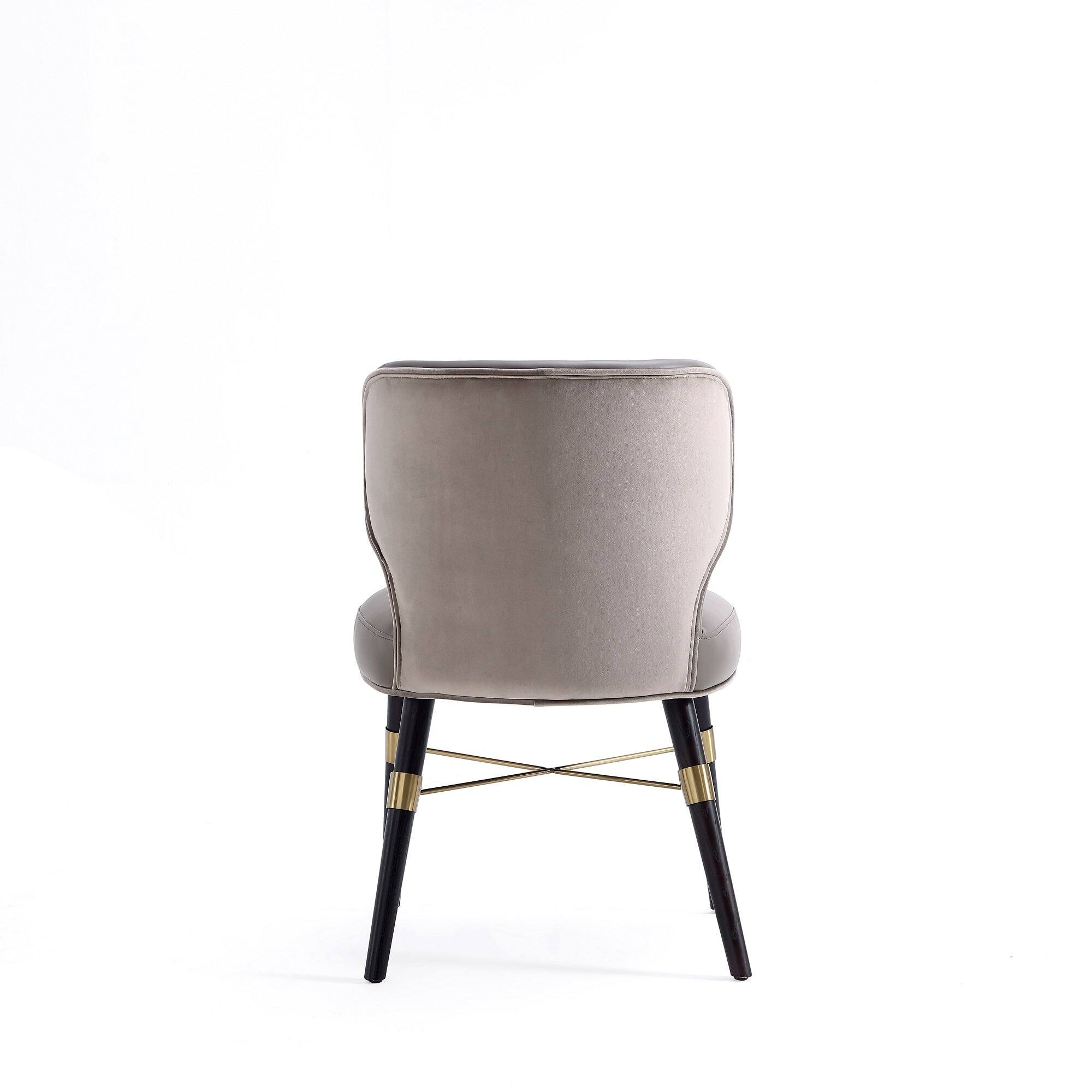 Alt View 4. Manhattan Comfort - Strine Modern Wood Upholstered Dining Chair - Dark Taupe.