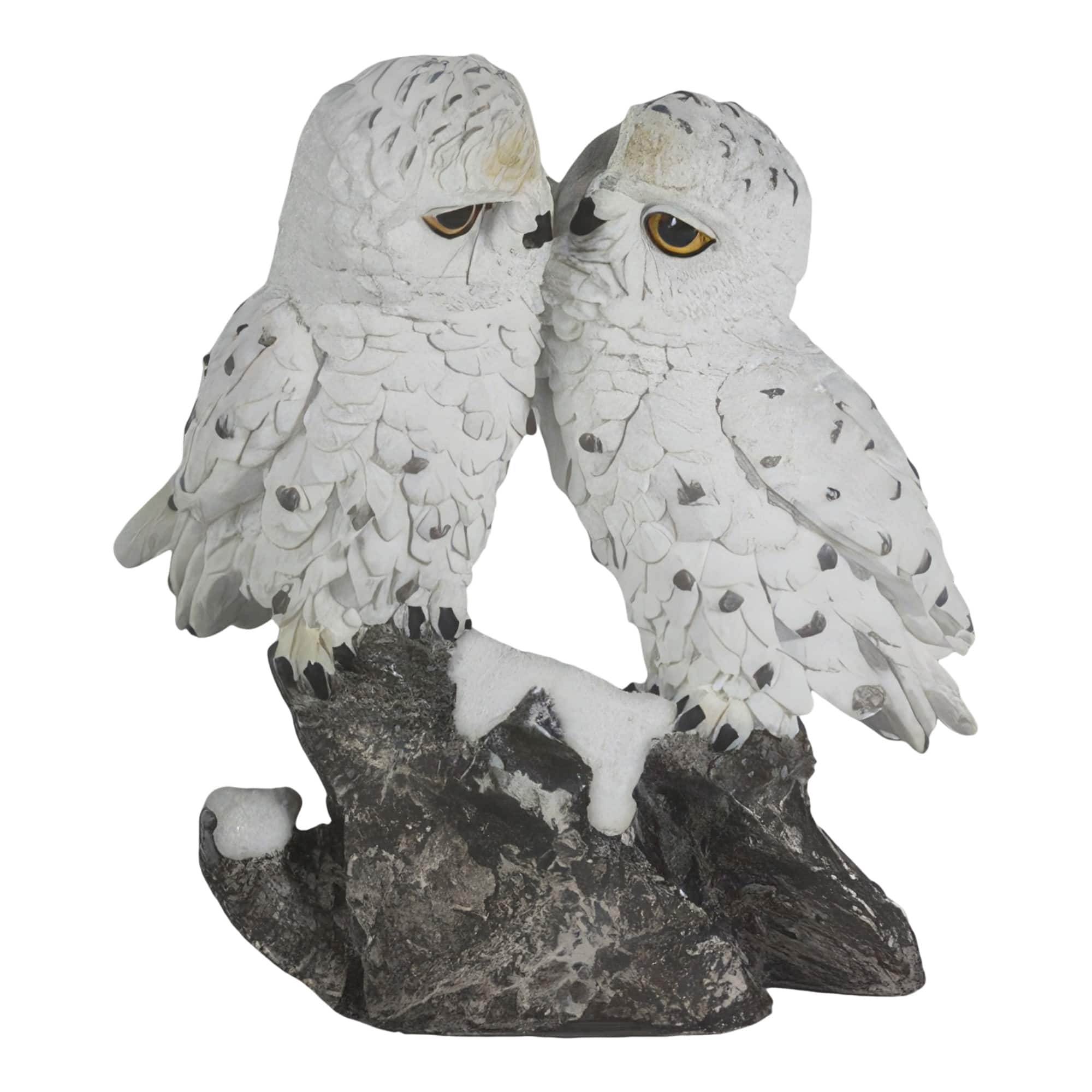 FC Design - 6"H Snow Owl Kissing Figurine Statue Office Desk Tabletop Home Decor Gift - Multi-Color