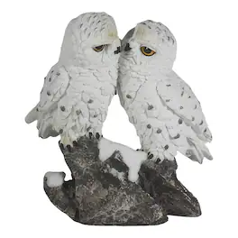 FC Design - 6"H Snow Owl Kissing Figurine Statue Office Desk Tabletop Home Decor Gift - Multi-Color