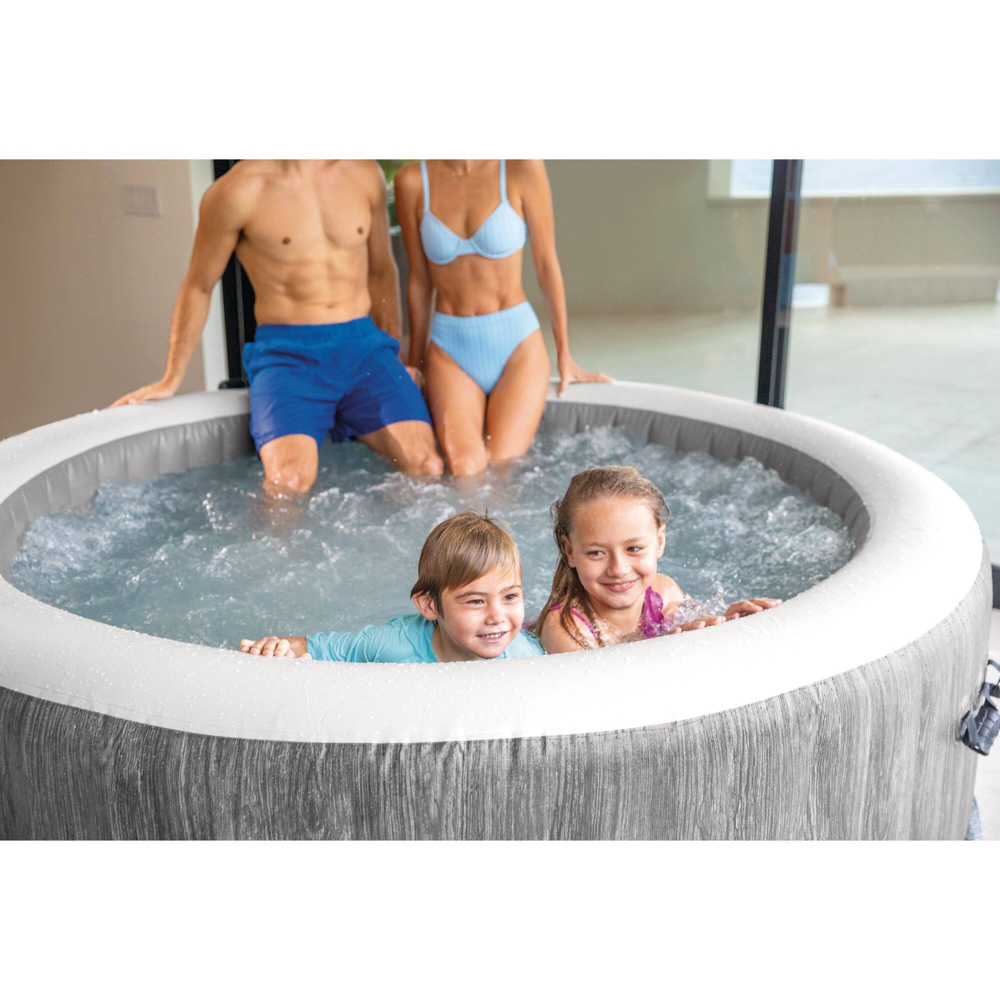 Alt View 8. Intex - Intex PureSpa Greywood Deluxe Spa Set, 170 Bubble Jet Hot Tub with Cover, 85x28" - greywood.