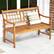 Alt View 3. Costway - Outdoor Acacia Wood Bench 2-Person Patio Bench with Slatted Seat & Backrest - Natural.