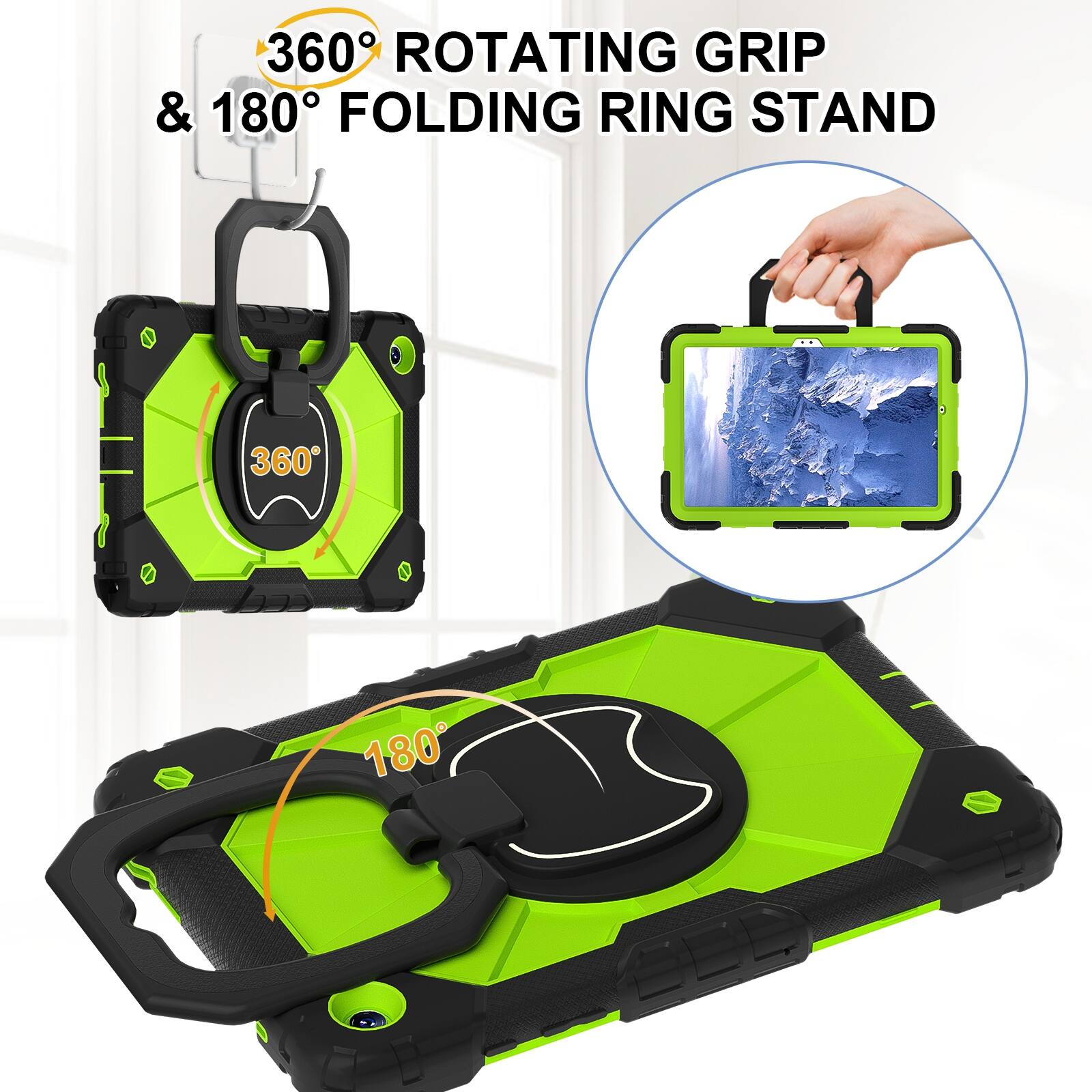 360° ROTATING GRIP & 180° FOLDING RING STAND