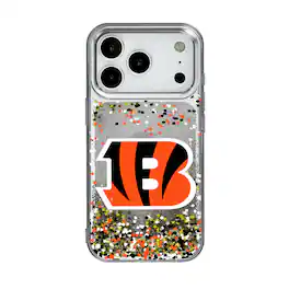 Keyscaper - NFL - Cincinnati Bengals iPhone Glitter Case with Confetti Design - 15 - Multicolor