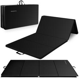 BalanceFrom Fitness - 120 x 48" All Purpose Folding Gymnastics Exercise Mat - Black