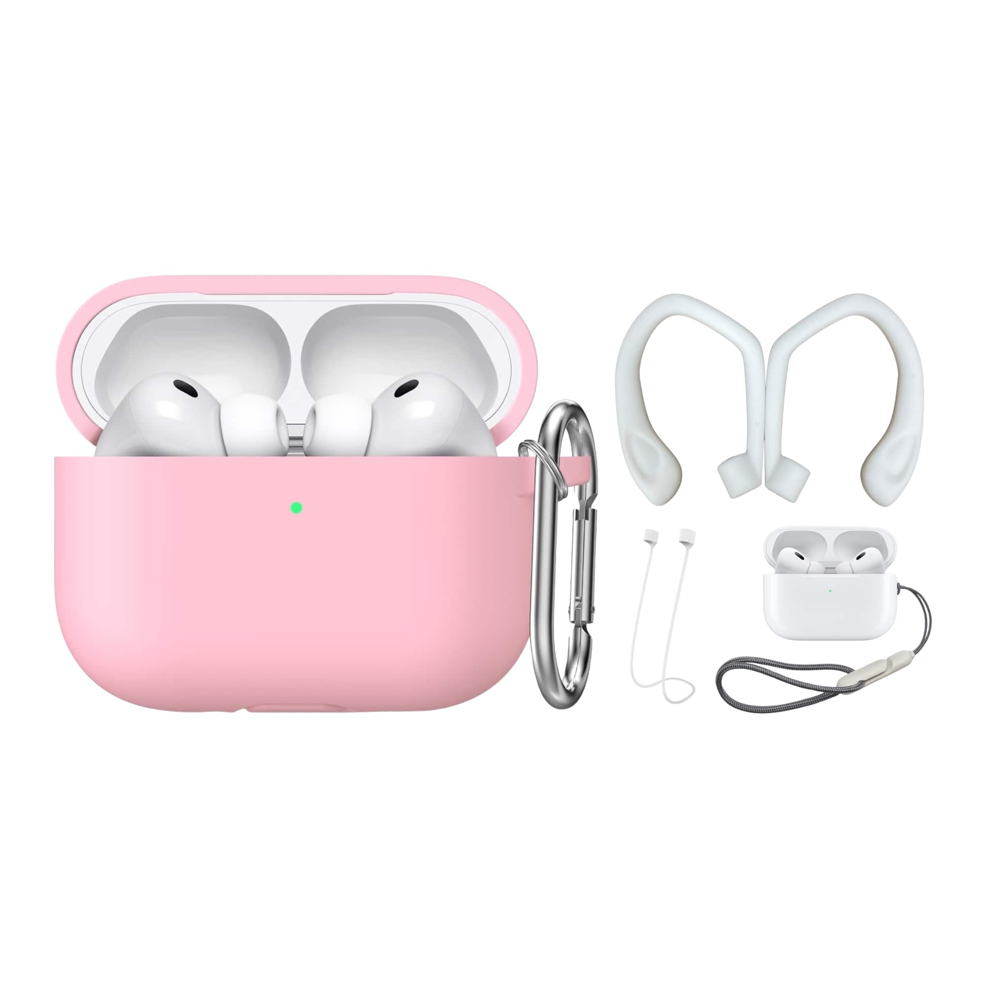 Rainforest Accessories - Silicone Case For Apple Airpods Pro 2nd Generation With Accessories - Pink