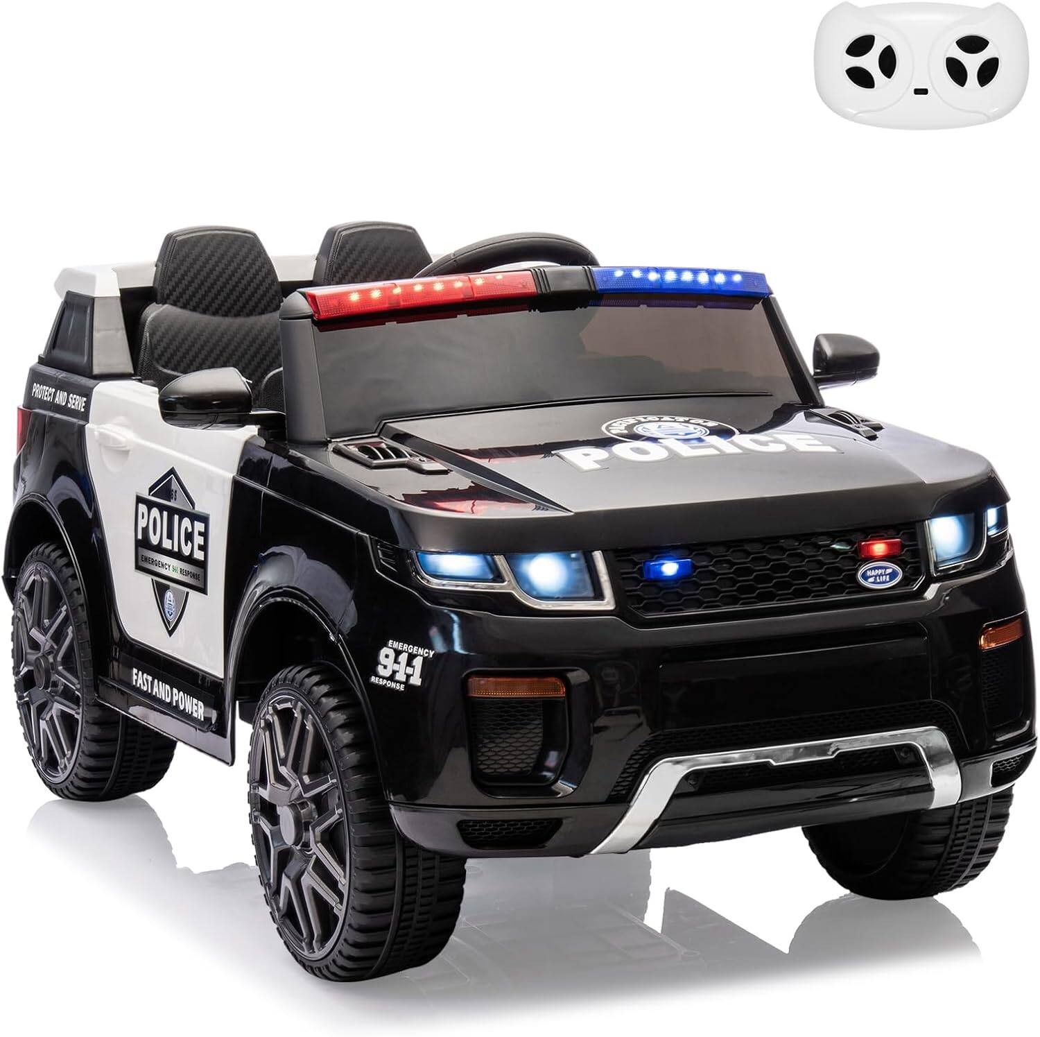 Electrodes Masters - Kids Ride On Police Car 12V Electric Truck for Toddlers Battery Powered Ride On Toy with Remote Control, Intercom price history on PriceWatchPro