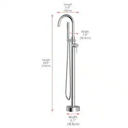Elegant Kitchen and Bath - Steven Floor Mounted Roman Tub Faucet with Handshower - Chrome