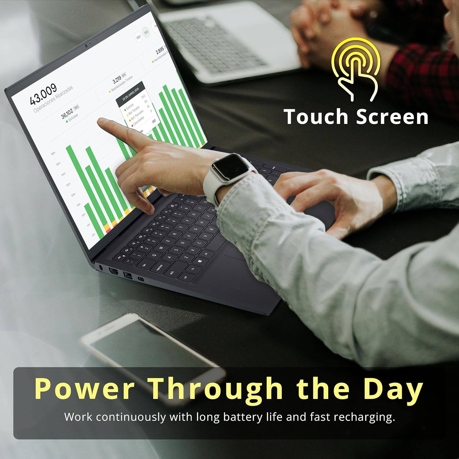 2.895 43.009 Realizadas Operaciones 36,102 - Extoe GE 3.219 Doe 2 2OEJC.200 w 2u a e a Soales M Pe Ganoalde - Touch Screen - - - e 2 , - af . - - - - * .. - - - - * .. - & a - - - - a - - - - - a a 3 - - -  . - 2 a . & D . - , / - I . Power Through the Day - Work continuously with long battery life and fast recharging.