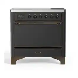 ILVE - Majestic II 36 inch Induction Range with 5 Elements ( Burnished Trim) - Graphite Matte