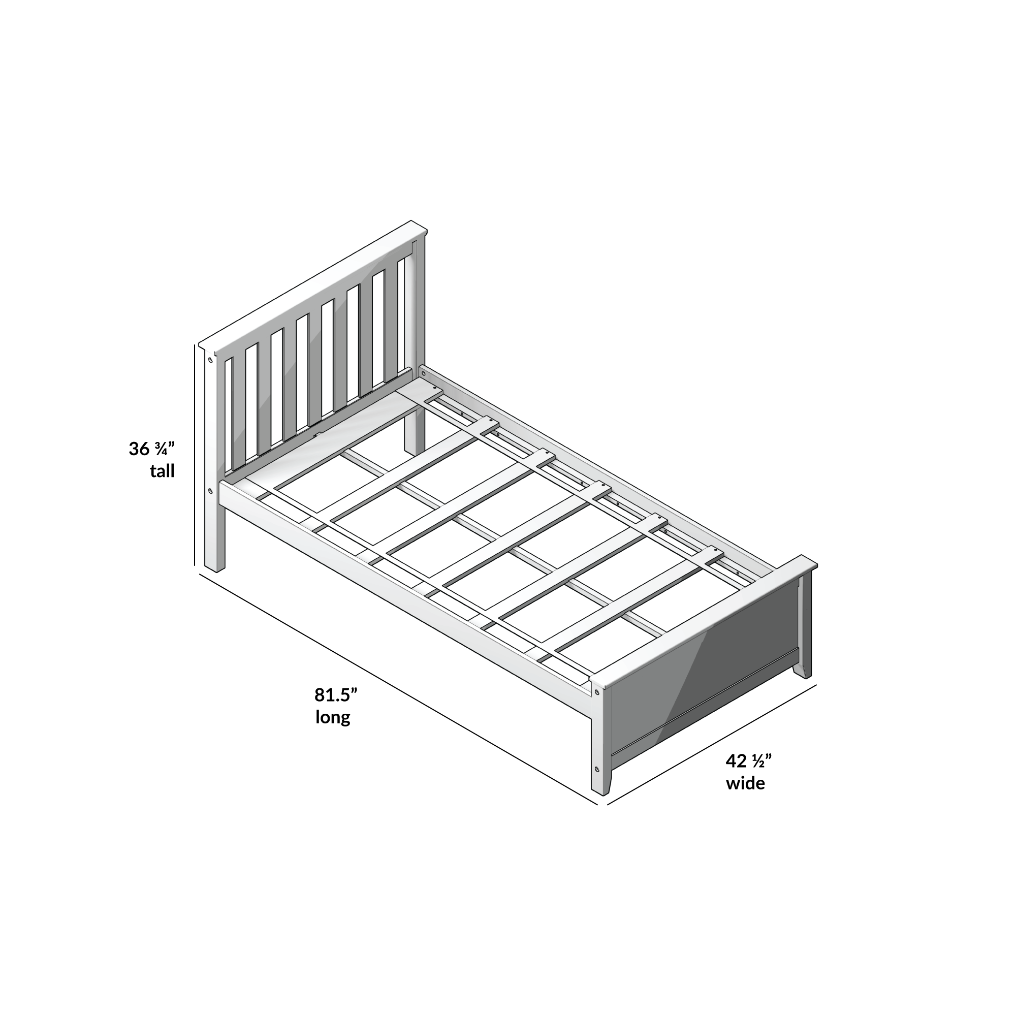 Alt View 6. Plank+Beam - Twin Bed, Natural - Natural.
