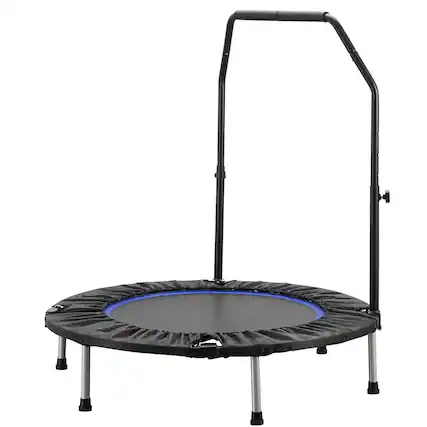 Front. Ainfox - Ainfox 40inch Foldable Mini Trampoline Fitness Rebounder with Adjustable Foam Handle - blue.