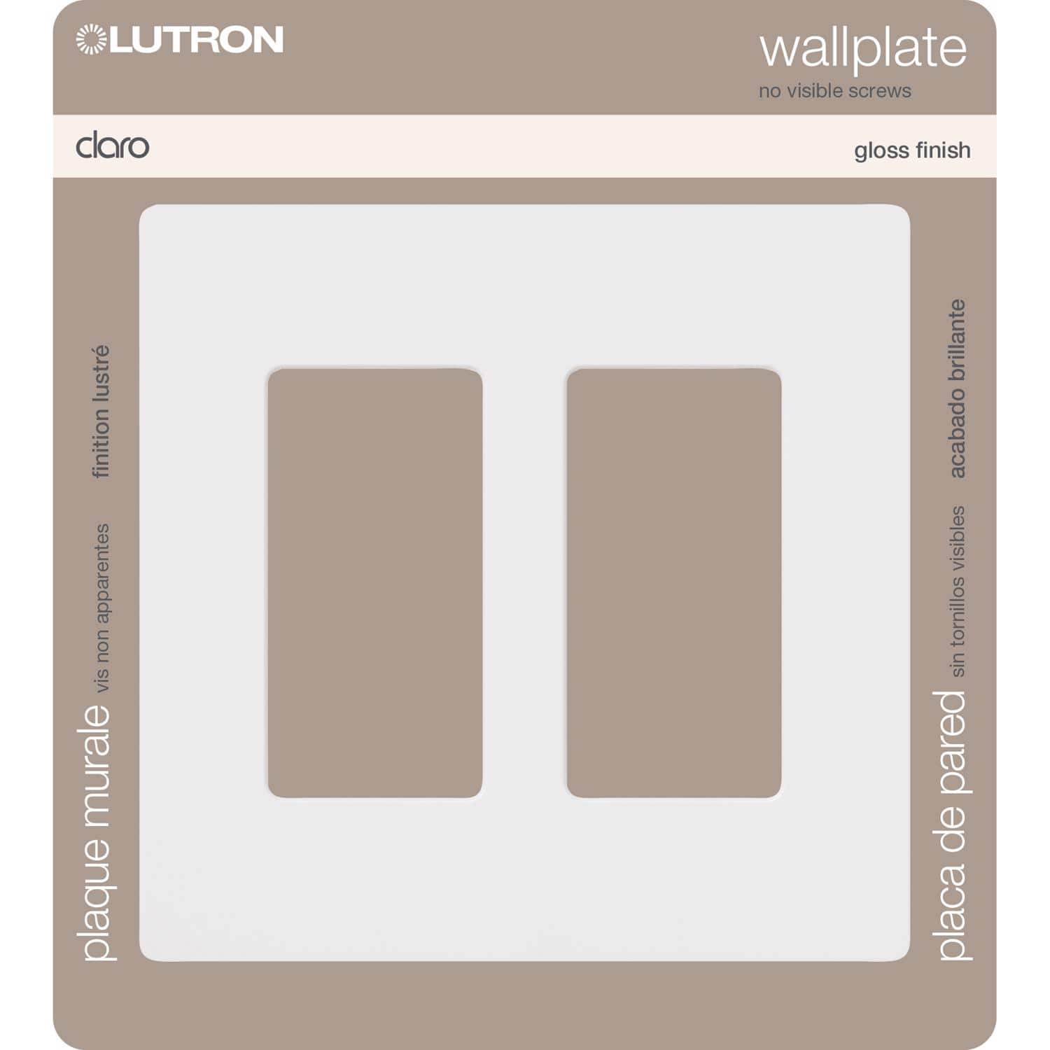 Lutron - Claro 2 gang Plastic Decorator Wall Plate 1 pk - White