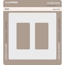 Lutron - Claro 2 gang Plastic Decorator Wall Plate 1 pk - White