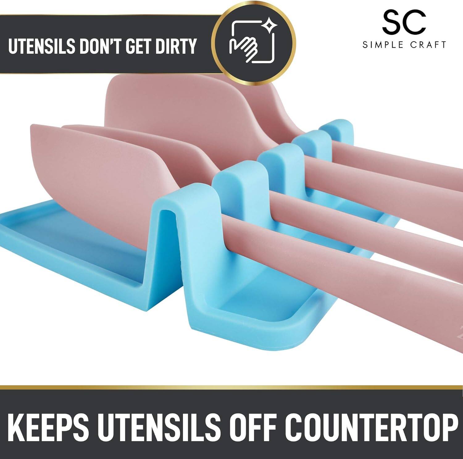 UTENSILS DON'T GET DIRTY

SC SIMPLE CRAFT

KEEPS UTENSILS OFF COUNTERTOP