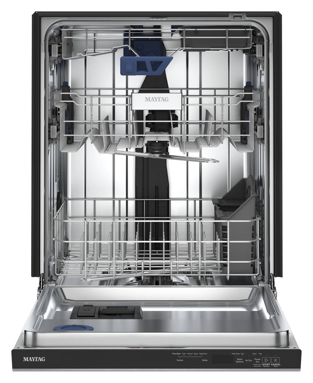 MAYTAG

Cycles - Delay - V x - Dry

START CANCEL

Power-Prep - Normal - Quick - Rinse
Cycles - Delay

High-Temp Sanitize
Options - Air Dry

Short - Max
Power - Dry
Dry - Condensation

MAYTAG