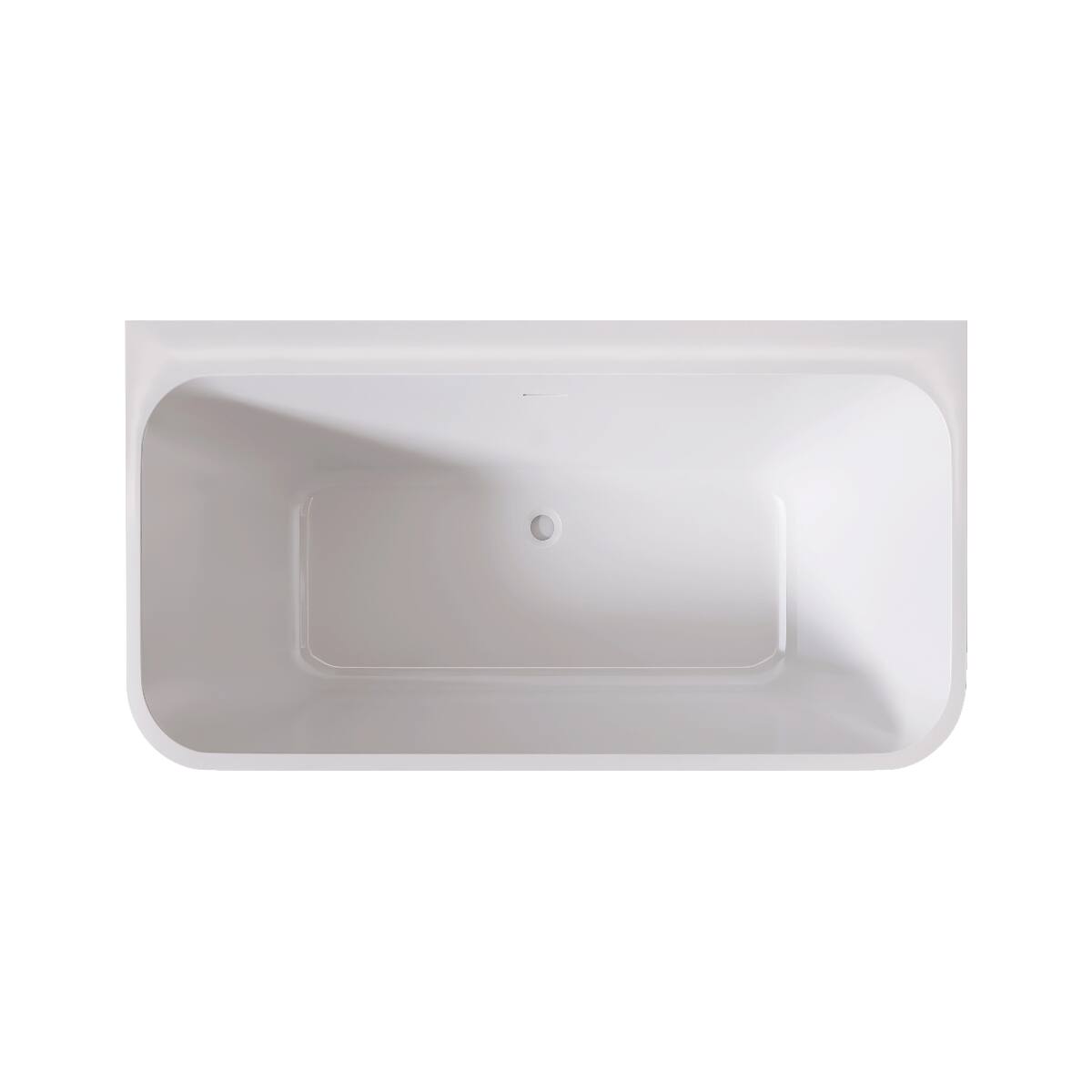 Alt View 2. Loheer - Loheer 55 in Freestanding Acrylic Soaking Bathtub Gloss White Rectangular Tub - Gloss White.