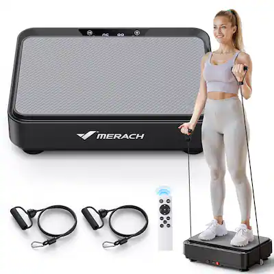 MERACH - Vibration Plate Exercise Machine Weight Loss Fitness Platform For Home - Black MERACH - Vibration Plate Exercise Machine Weight Loss Fitness Platform For Home - Black