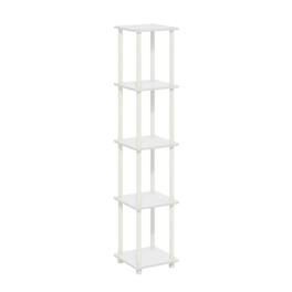 FurniFact - Engineered Wood Bookcase with Tall Storage and Stylish Finish - White