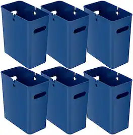iTouchless - 4.2 Gallon SlimGiant Wastebasket (6-Pack) - Silver