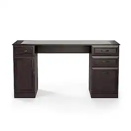 Staples - Kendall Park 58.5"W Double Pedestal Desk, (52105) - Cherry