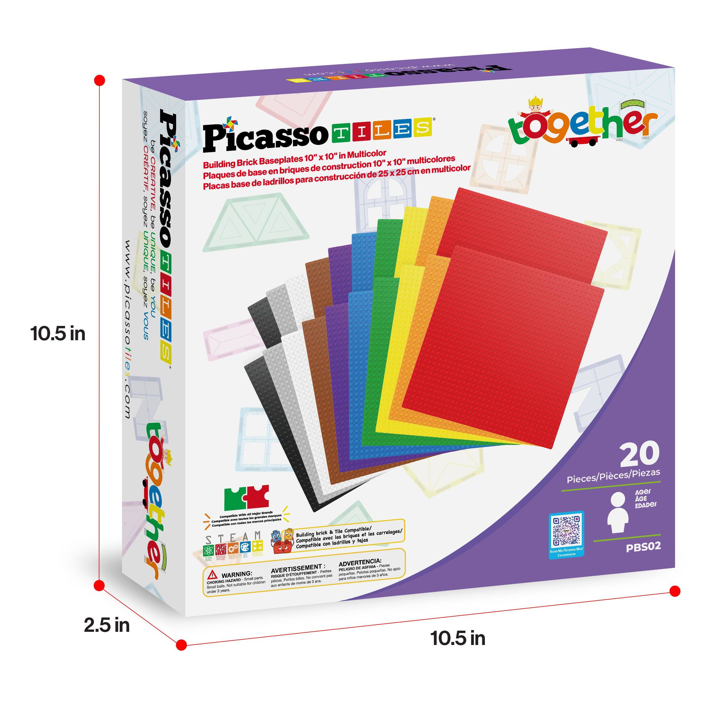 TSISIS z8N0s De Picasso I I L E S together 10" x 10" in Multicolor Building Brick Baseplates 10" x 10" multicolores CRATIF. briques de construction multicolor de base on 25 x25 cm en Plaques construccin de caras CREATIVE De Picasso Placas base de ladrillos para anUn UNIQUE T De I z0010 YOU H 10.5 in www.picassotiles.com SOA E S 20 Pieces/Pieces/Piezas 6001 together AGt EDADO - - - - - 1 - bri a Th Gompariaia/ - serralages Bulding brou a - - S CompaTiane - Idritha Y - o & Compatible - PBS02  -  P ADVERTENCIA - - AVERTISSEMENT ML - - TE i - - WARNING - - - - - - - - - - -  AAN I - - e - - - - - 1 - - - 2.5 in 10.5 in