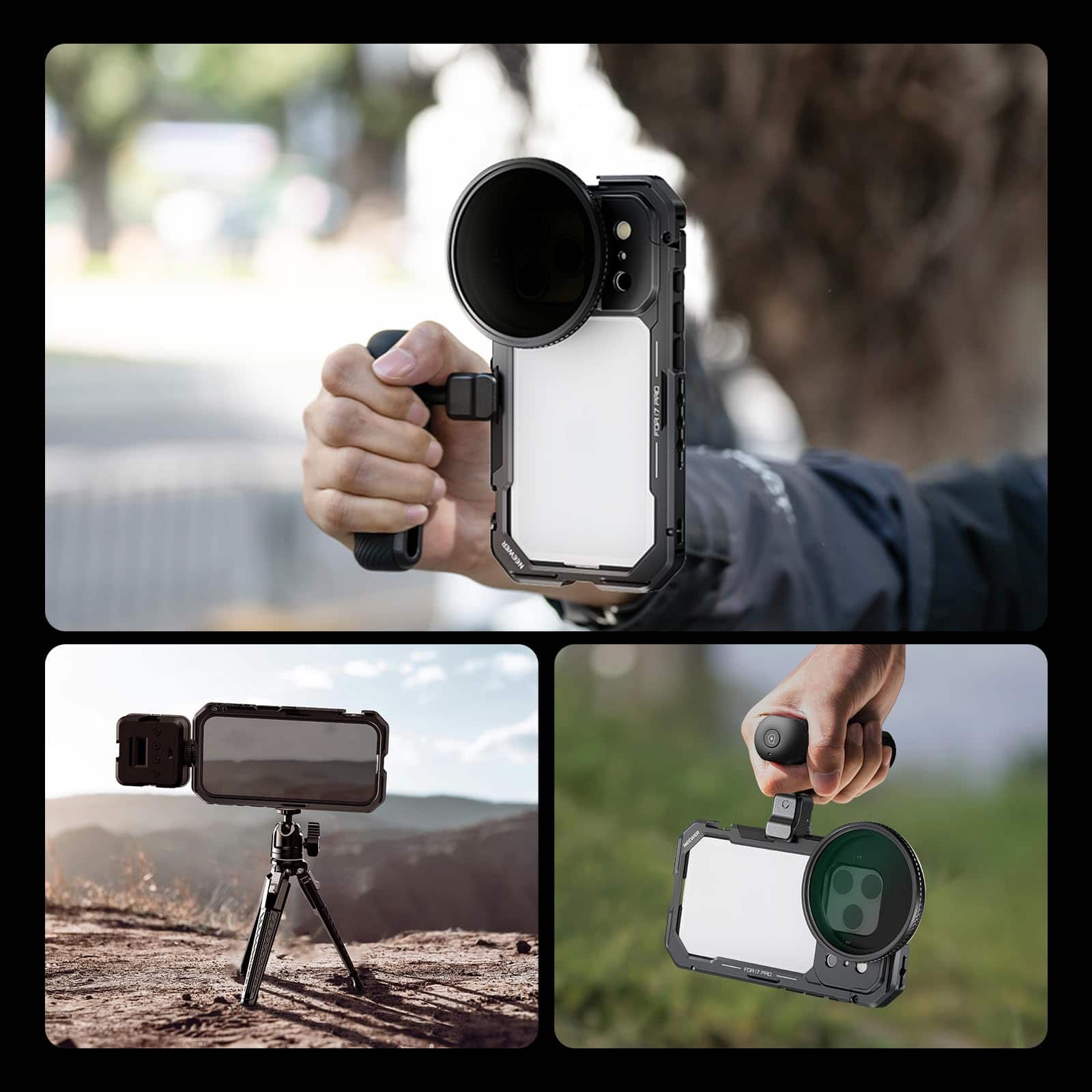 NEEWER スマホケージ iPhone 17 Pro専用 動画撮影リグセット Neewer iPhone 17 Pro Video Cage Rig with 67mm Filter Ring, 17mm