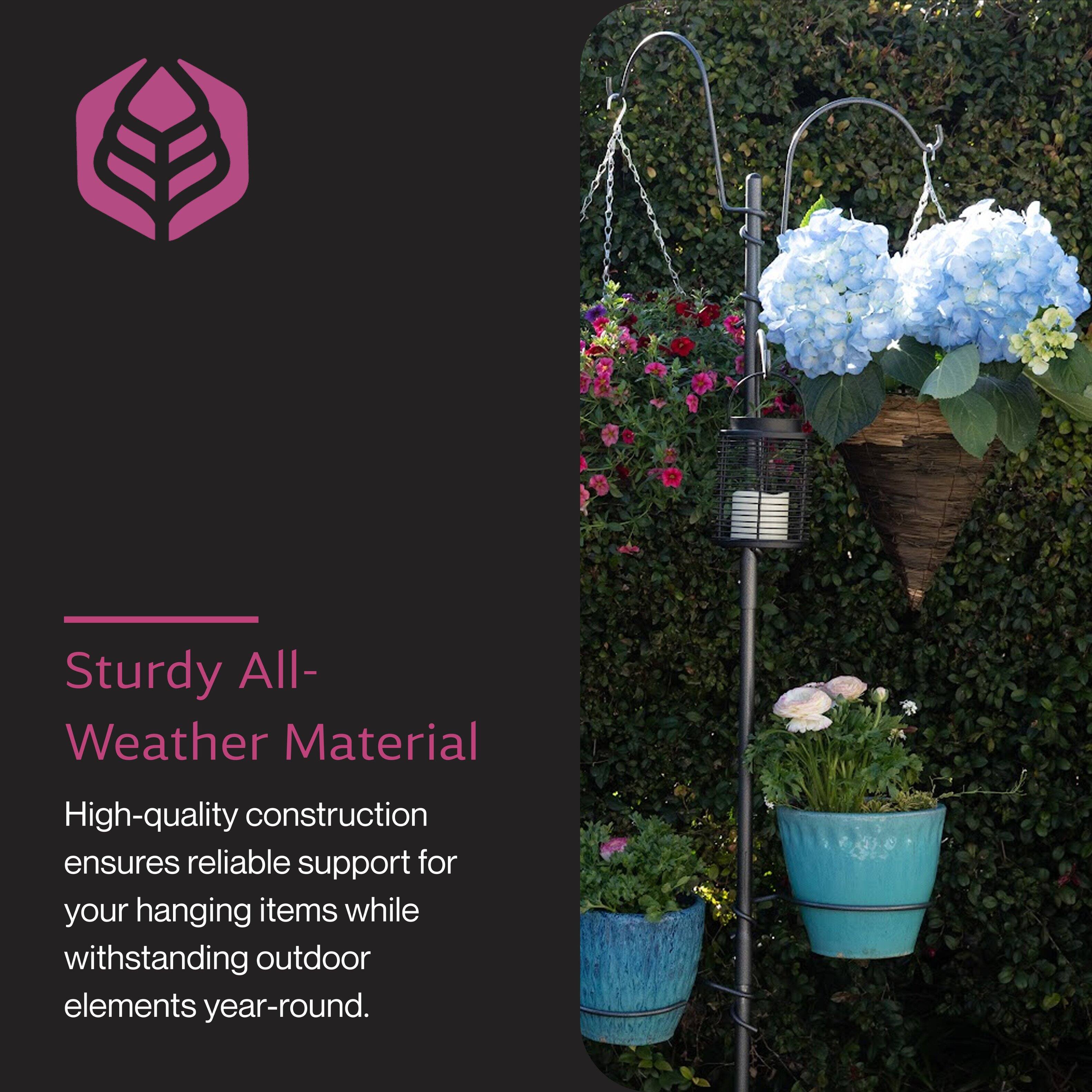 Sturdy All-Weather Material

High-quality construction ensures reliable support for your hanging items while withstanding outdoor elements year-round.