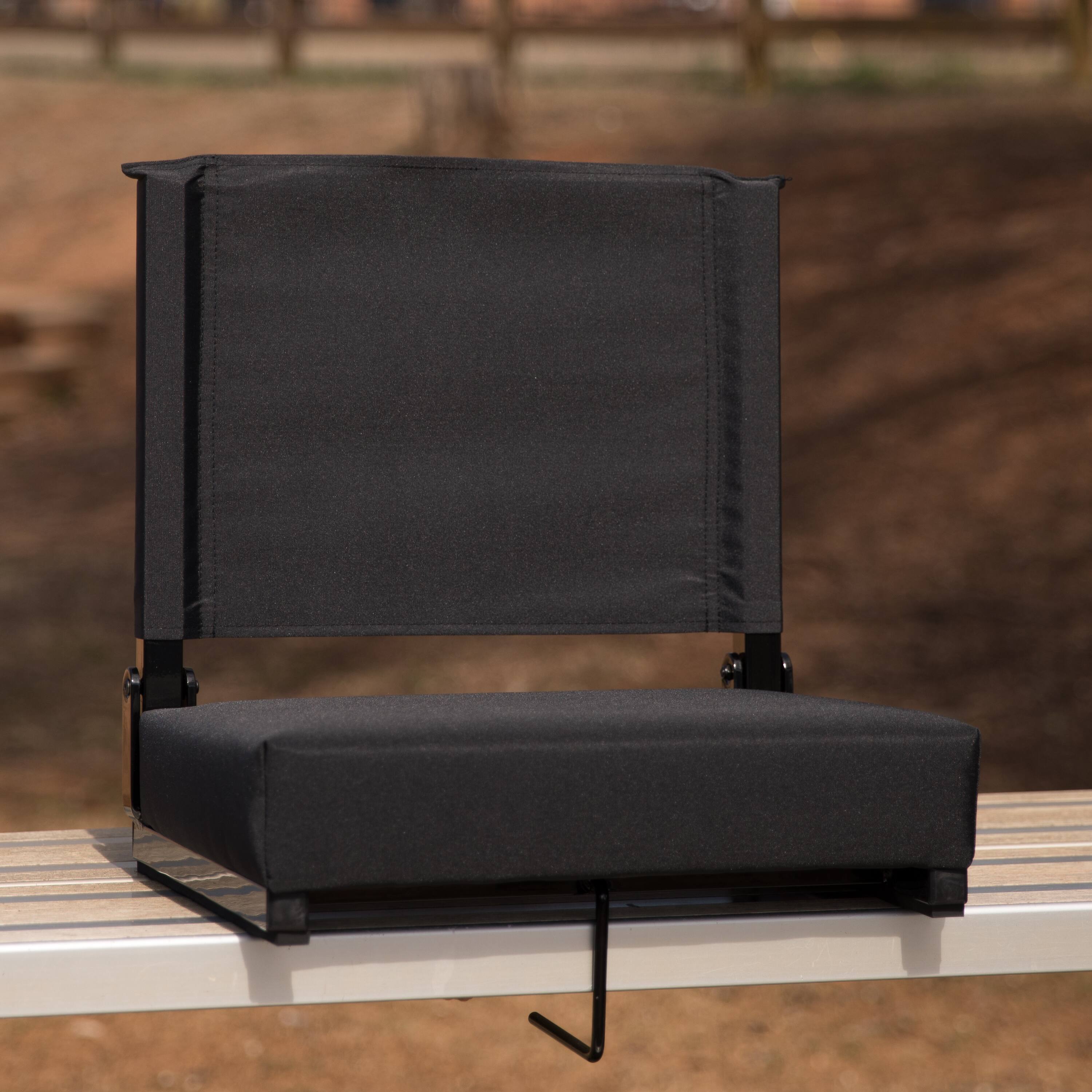 Alt View 12. Alamont Home - Grandstand Comfort Seats By Flash 500 lb. Rated Lightweight Stadium Chair-Handle-Padded Seat, Black - Black.