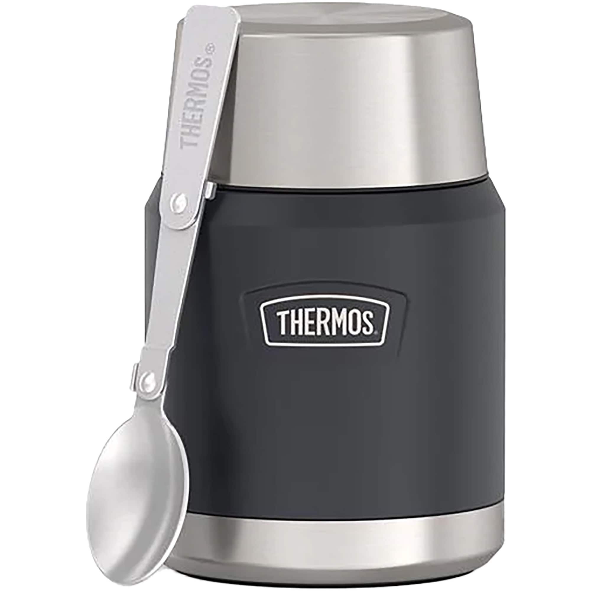 Thermos - 16 oz. Icon Stainless Steel Food Jar w/ Spoon - Granite