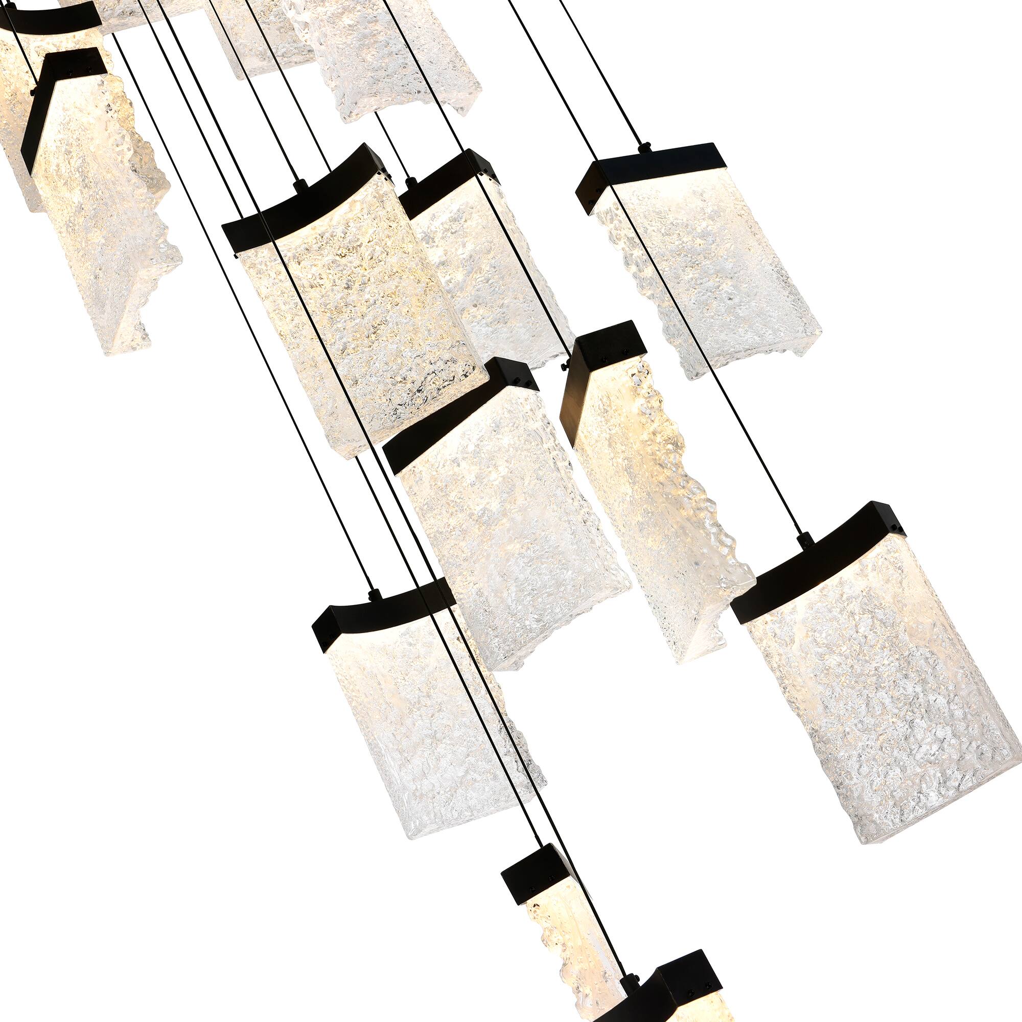 Left. CWI Lighting - Lava Integrated LED Black Chandelier - Black.