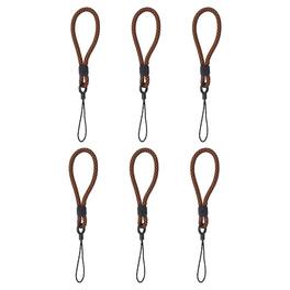 Unique Bargains - 6pcs Phone Lanyards Finger Strap, Short Anti-loss Hanging Rope for Phone, Key, Flashlight, USB Badge - Black,Brown