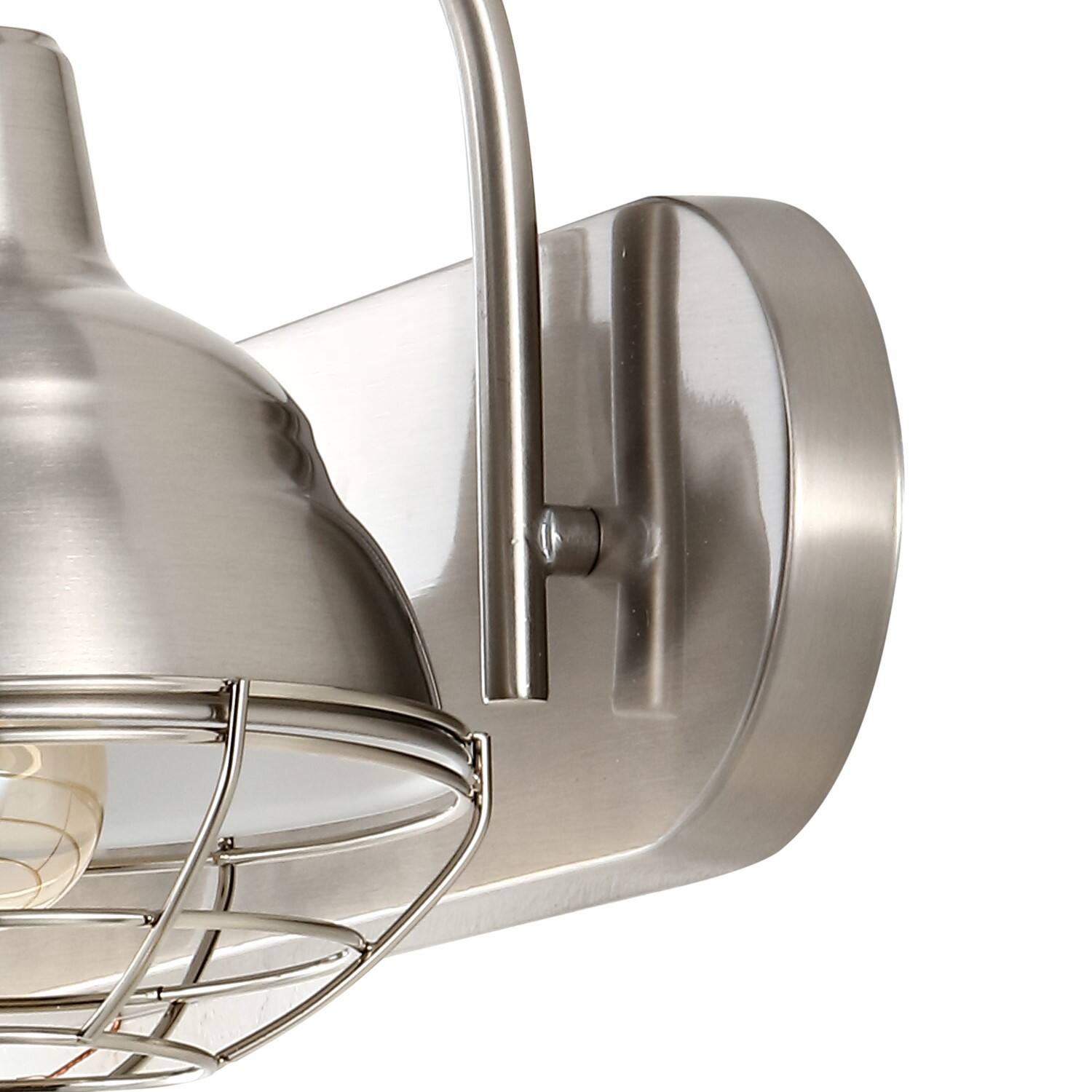 Alt View 5. Jonathan Y - Levi 24.5" 3-Light Industrial Farmhouse Iron LED Vanity, Nickel - Nickel.