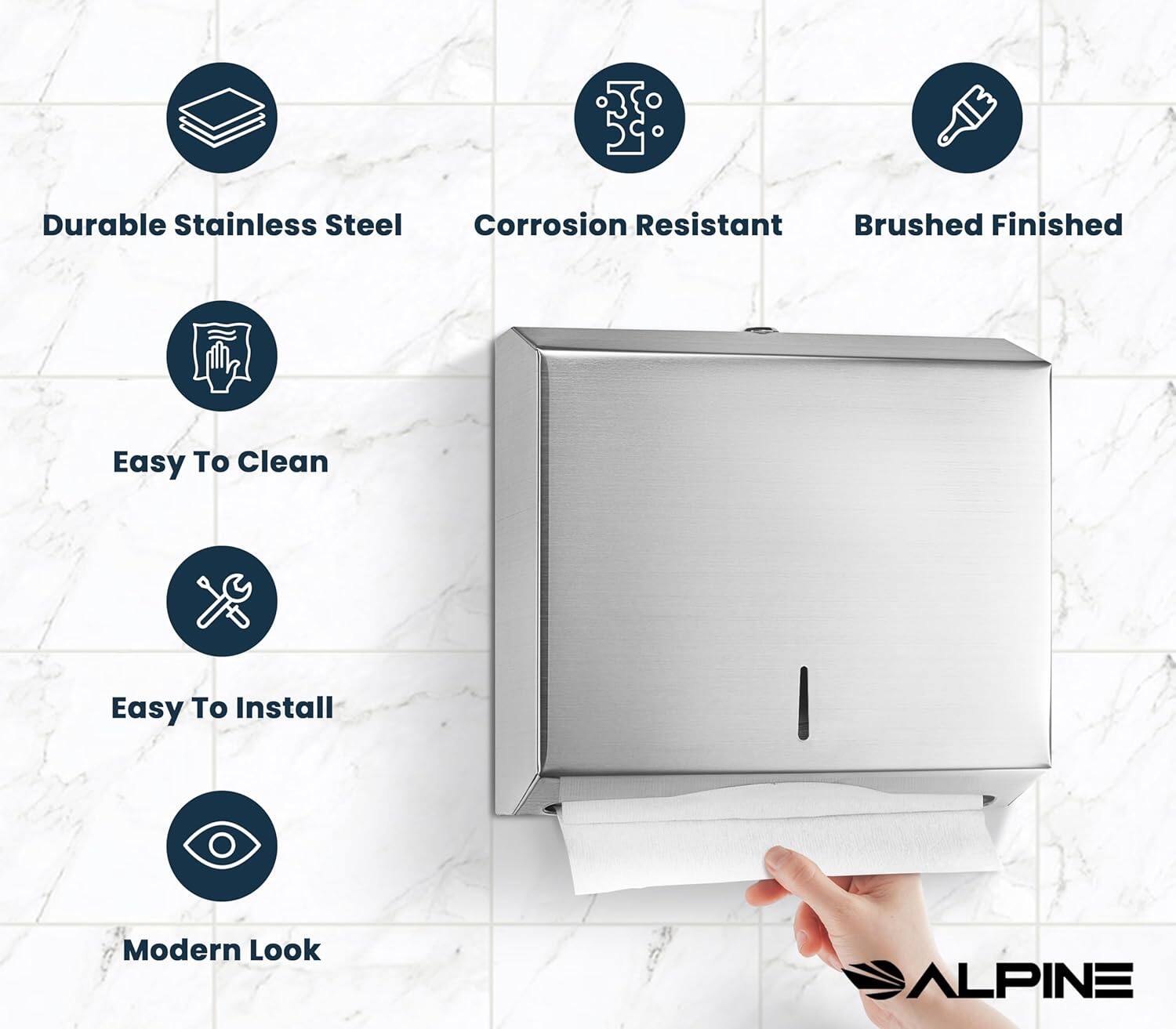 Durable Stainless Steel, Corrosion Resistant, Brushed Finished, Easy To Clean, Easy To Install, Modern Look, Alpine