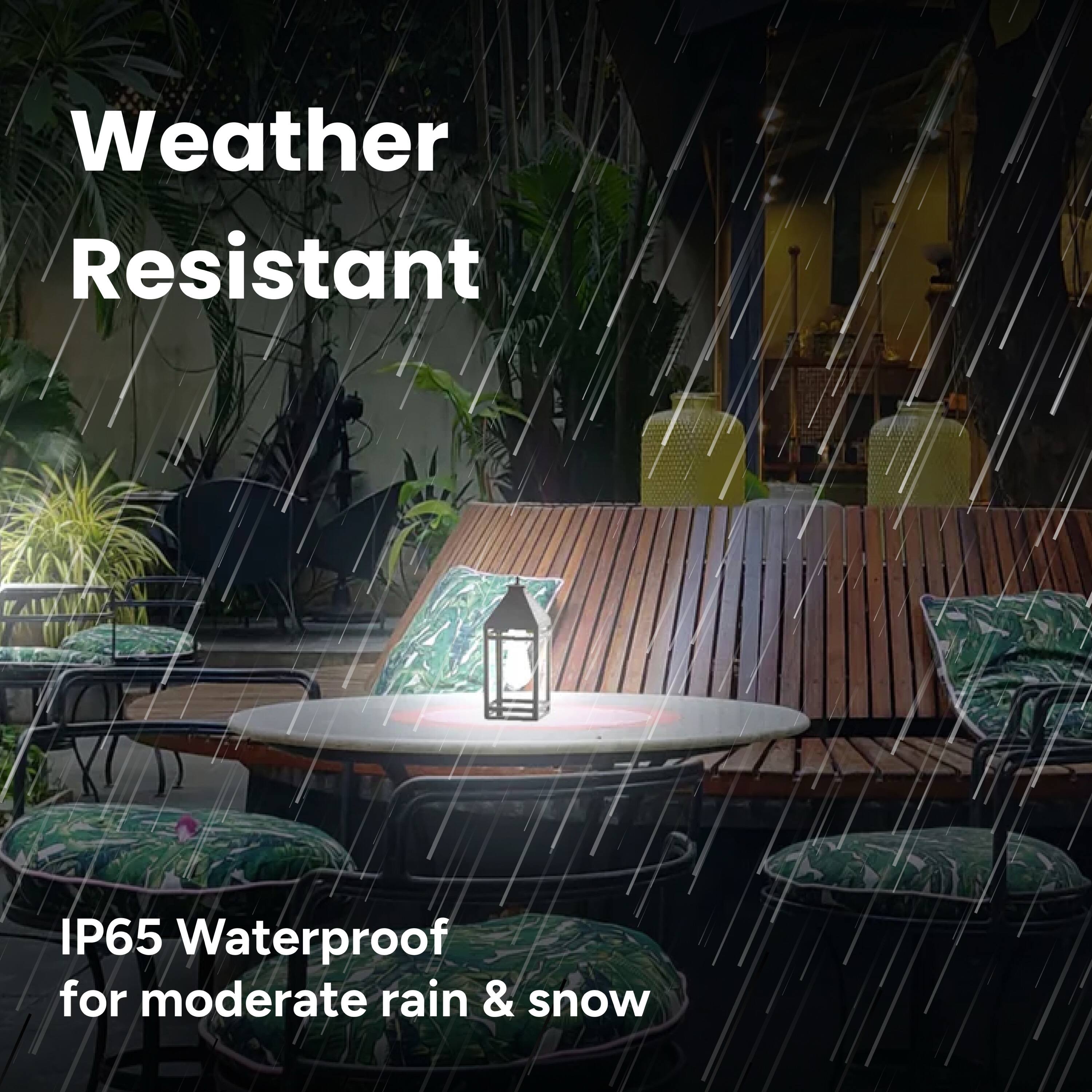Weather Resistant IP65 Waterproof for moderate rain & snow