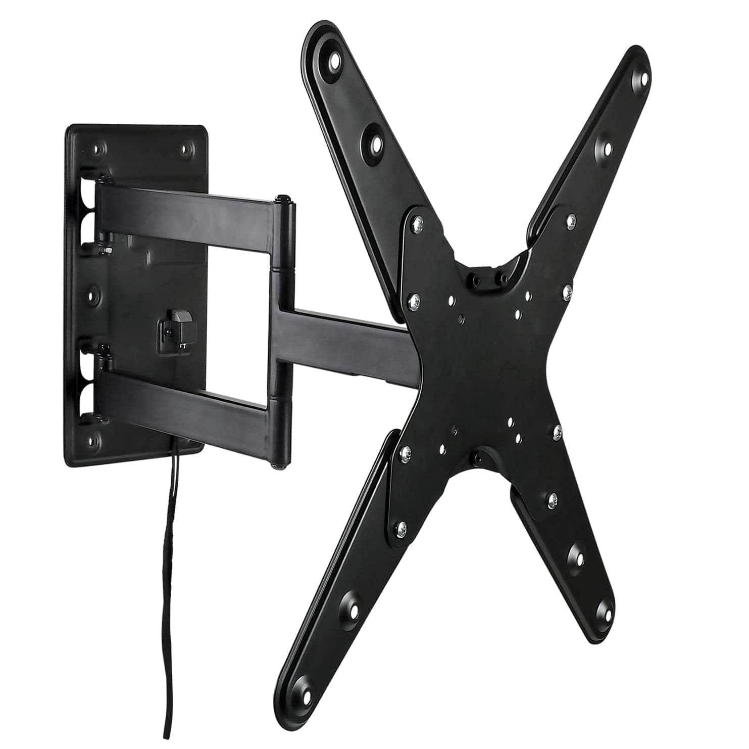 Front. Mount-It! - Locking RV & Trailer Full-Motion TV Wall Mount for 32–55″ TVs, 77 lb, Detachable VESA - Black.