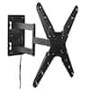 Front. Mount-It! - Locking RV & Trailer Full-Motion TV Wall Mount for 32–55″ TVs, 77 lb, Detachable VESA - Black.