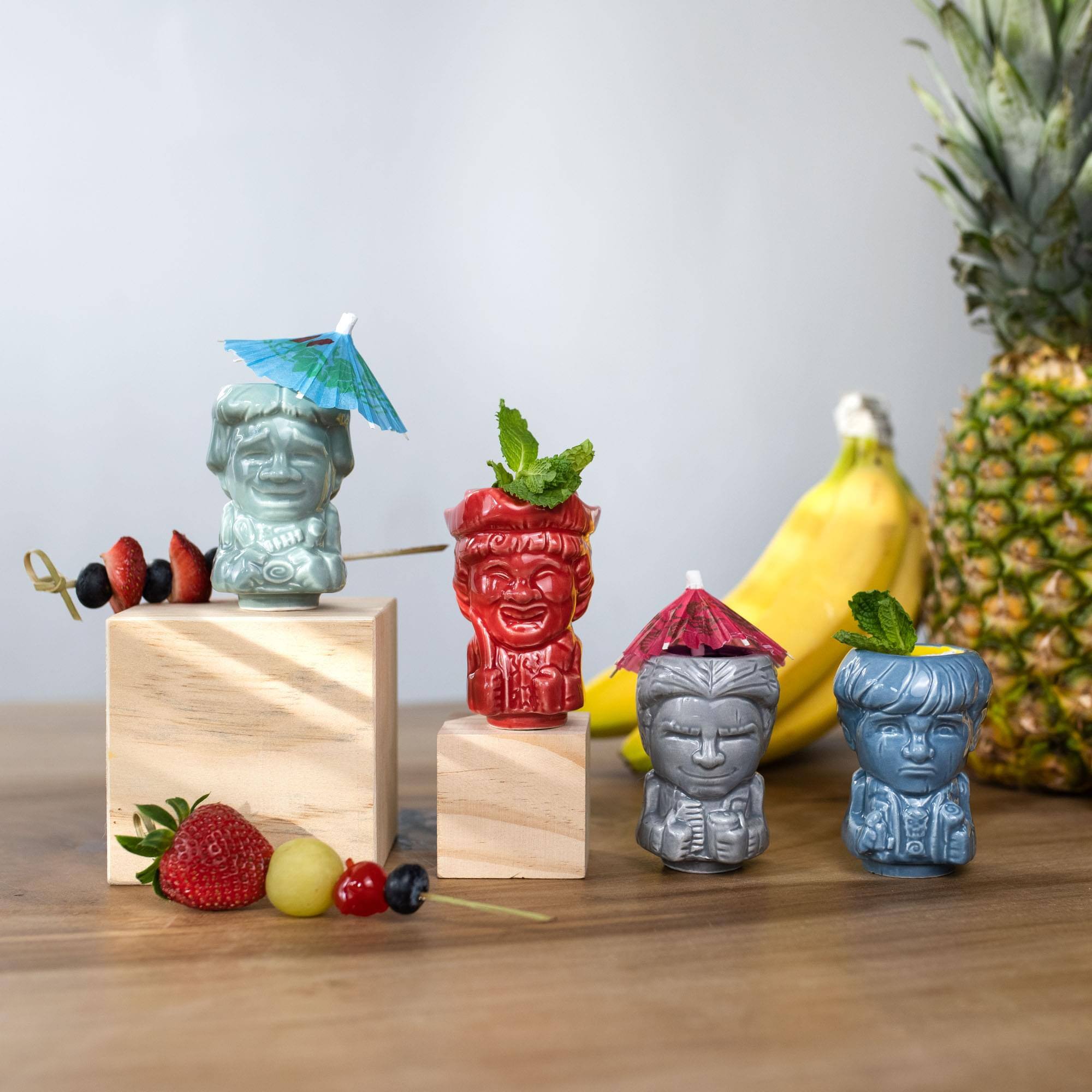 Alt View 4. ThinkGeek - Geeki Tikis The Goonies Mini Muglet 4-Pack | Mikey, Data, Chunk, Mouth - Red.