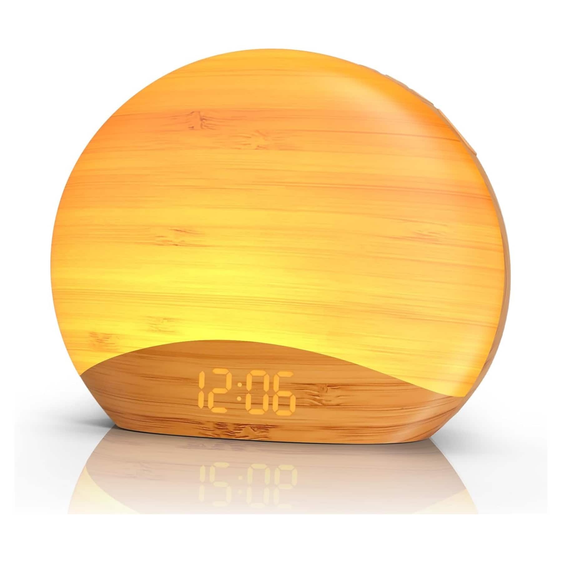 Dazzed Corner - Sound Machine Sunrise Alarm Clock,Dimmable Clock - Wooden