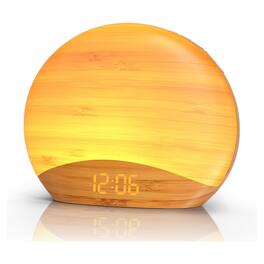 Dazzed Corner - Sound Machine Sunrise Alarm Clock,Dimmable Clock - Wooden
