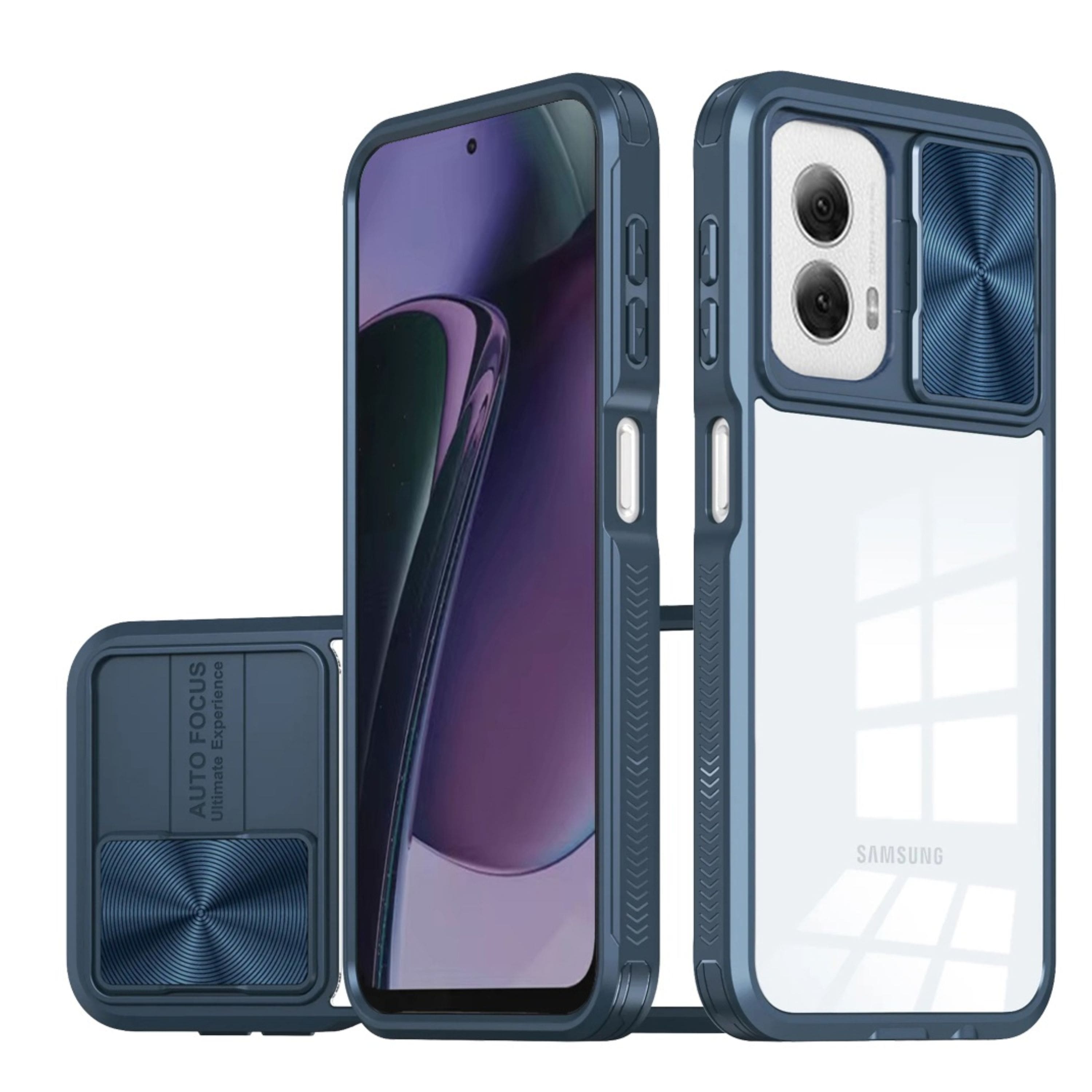 Kitcheniva - Hybrid Sliding Lens Protection Case With Tempered Glass For Moto G Stylus 5G 2024 - Blue price history on PriceWatchPro