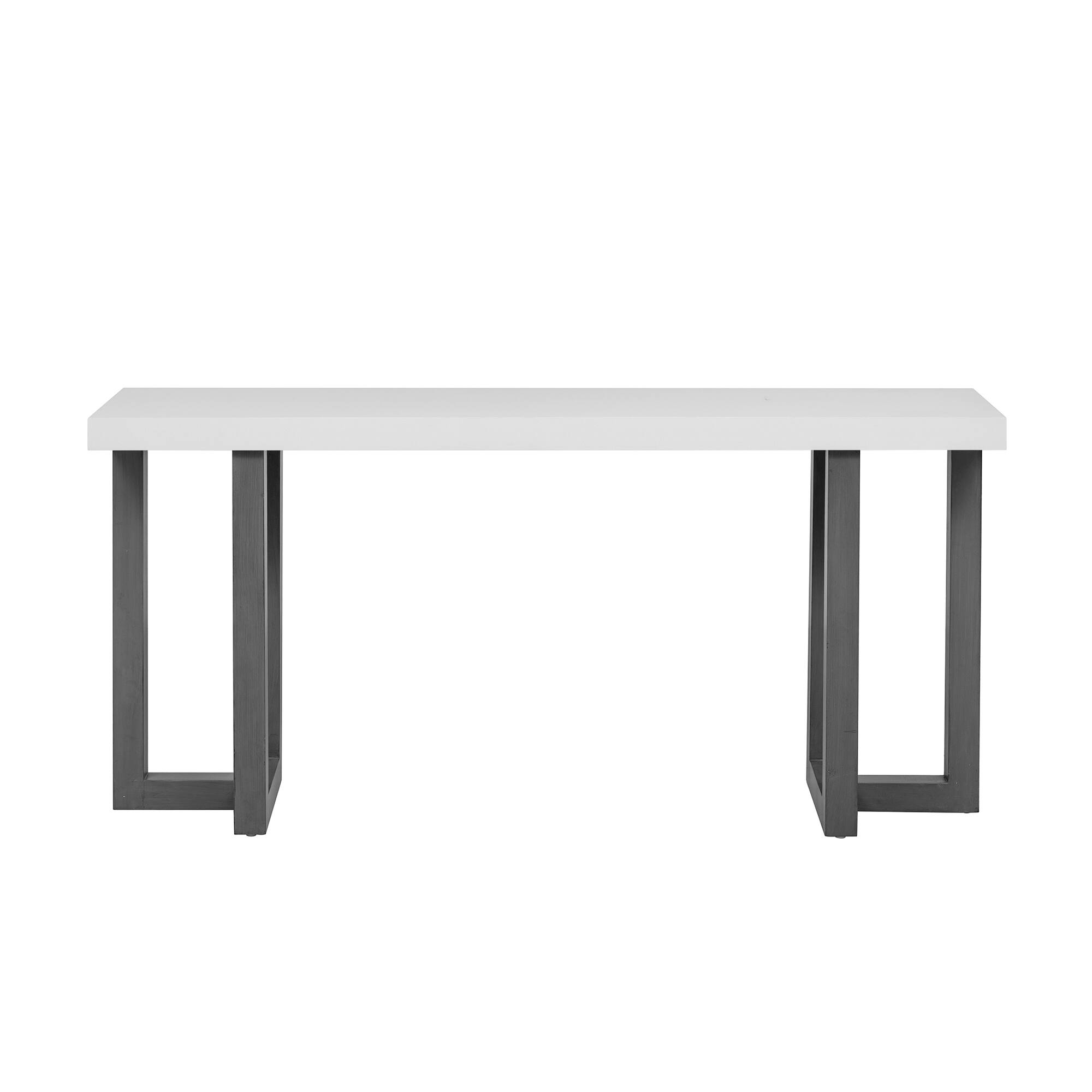 Left. TinyHomie - Geometric Design Console Table with Solid Pine Legs Suitable for Entryway Hallway Living Room Bedroom - Gray and White.