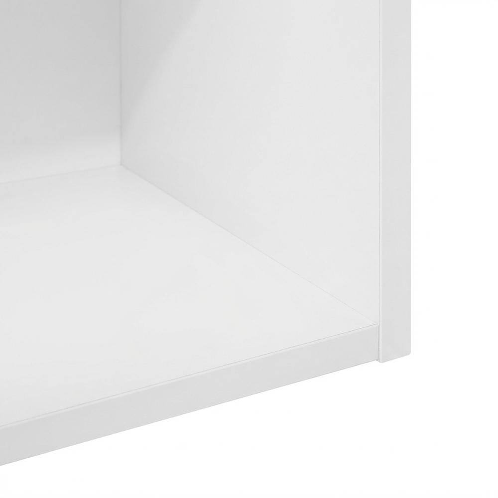 Alt View 2. FurniFact - White 3-Tier Open Shelf Bookcase with Modern Wooden Design - White.