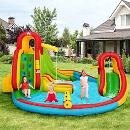 Gymax - Kids Gift Inflatable Water Slide Park Bounce House w/480W Blower