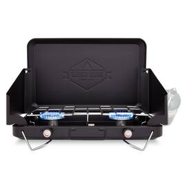Hike Crew - 2 Burner Propane Stove, 10,000 BTU Portable Stove with Handle & Foldable Legs - Black
