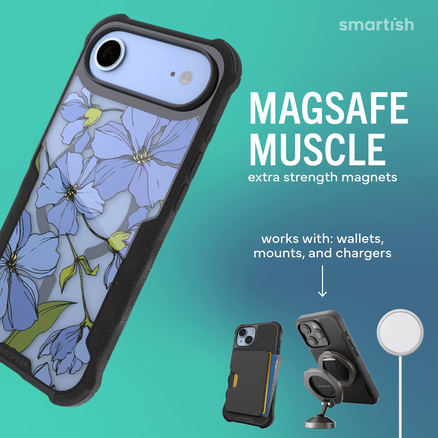 smartish MAGSAFE MUSCLE extra strength magnets works with: wallets, mounts, and chargers smartish