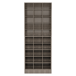 TinyHomie - 25.6 Inches 10-Tier Grey Wooden Shoe Storage Cabinet Modern 30-Cubby Wooden Shoe Rack Organizer - Gray