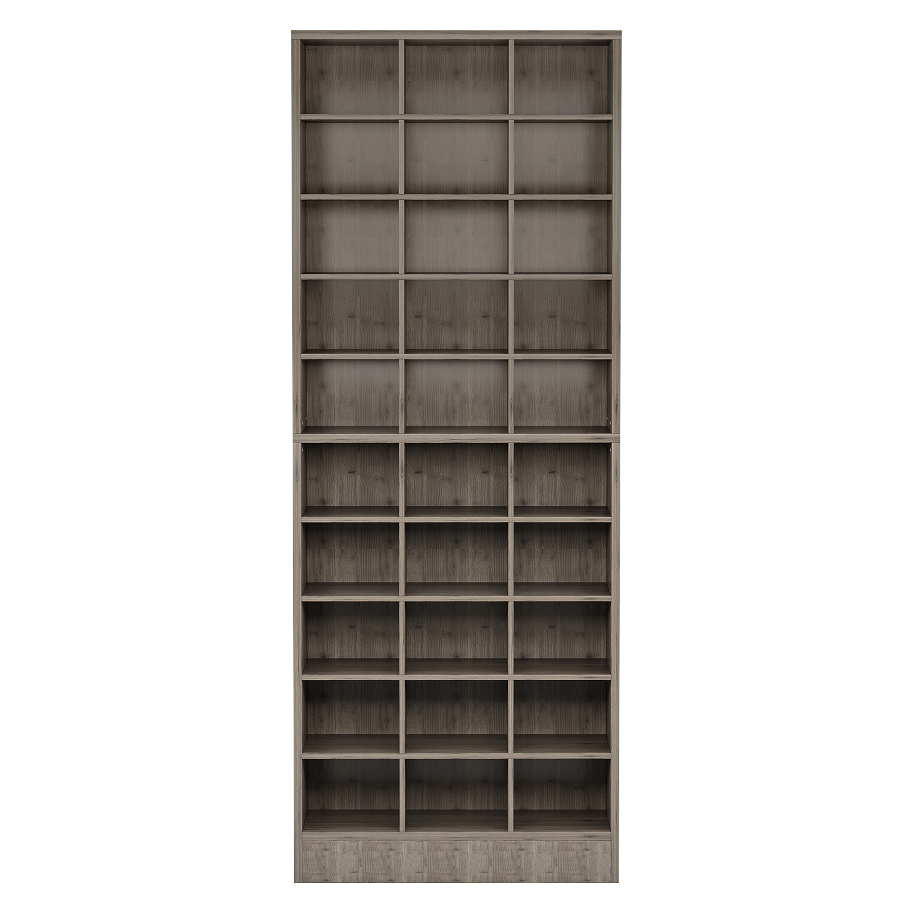 Front. TinyHomie - 25.6 Inches 10-Tier Grey Wooden Shoe Storage Cabinet Modern 30-Cubby Wooden Shoe Rack Organizer - Grey.