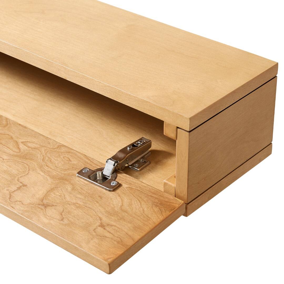 Alt View 6. Touchstone Home Products - Fireplace Mantel Shelf w/ Hidden Storage , 60" x 8.5" x 5.75", Solid Pine Wood Mantel for Over Fireplace - Natural Finish.